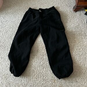 Black Fleece Joggers with Elastic Cuffs